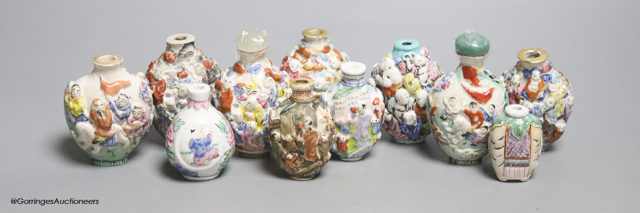 A collection of Chinese famille rose snuff bottles